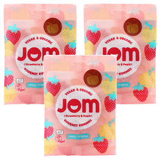 純素草莓水蜜桃口味軟糖, 70g, 3個