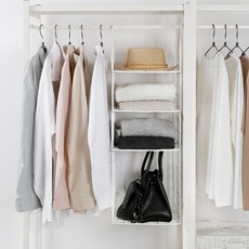 Home & House 衣櫃內懸掛層架 大1層+小2層組合, 象牙白