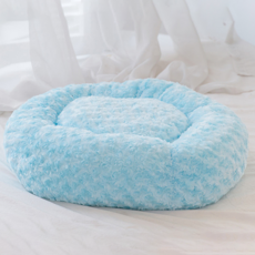 조우니 반려동물 로즈 원형 방석, 블루, 1개
