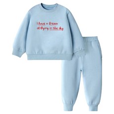 유니프랜드 아동용 드림 등원룩 기모 쭈리 9부 맨투맨 상하의 세트