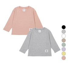 레인보우키즈 아동용 베이직 분또 긴팔 티셔츠 2종 세트