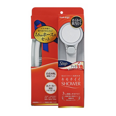 takagi Shower細緻柔膚蓮蓬頭+專用軟管組 1.6m軟管 轉接配件, 1組, 白色