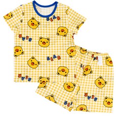 Maykids 兒童透氣Bear Day竹節棉五分袖上下套裝