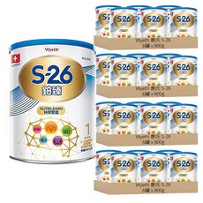 Wyeth 惠氏 S-26 鉑臻嬰兒配方奶粉 新升級 1號 0~12個月, 800g, 24罐