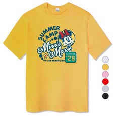 일루소 남녀공용 디즈니 썸머캠프 반팔 면 티셔츠