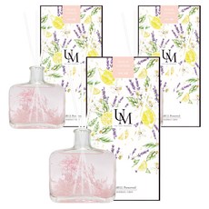 유멜 프리저브드 디퓨저 + 화이트 섬유스틱 3p, 피치코튼, 200ml, 3세트