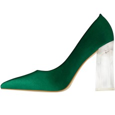 빅트리 마켓A 글래스 투명굽 청키 하이힐