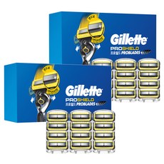 Gillette 吉列 正品 ProShield 鋒護黃色手動刮鬍刀片, 12入, 2個