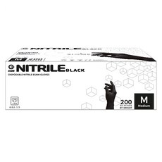 G globe NBR橡膠手套 200個, 黑色, M, 1盒