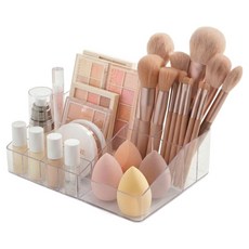 포앤리프 칸막이 화장품 수납 정리함, 투명, 1개
