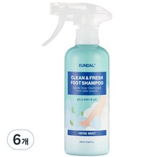 쿤달 클린 앤 프레시 풋 샴푸 허브민트향, 6개, 400ml