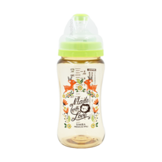 Simba 小獅王辛巴 PPSU寬口雙凹中奶瓶 3個月以上, 遇見丘比特 果綠色, 270ml, 1瓶