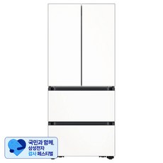 [삼성 감사 페스티벌] 삼성전자 Bespoke AI 김치플러스 420L 4도어 키친핏 김치냉장고 방문설치, 에센셜화이트, RK70F42M3Z