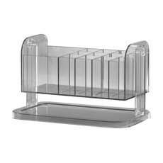 Mini 嚴選 透明可旋轉化妝品收納壓克力置物盒 CN0470-G, 1個, 灰色