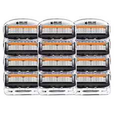 Brillare 吉列相容5層刮鬍刀片, 1入, 12個