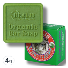 힐조 티트리시카 바솝 USDA 오가닉 비건 비누 여드름 모낭염, 100g, 4개