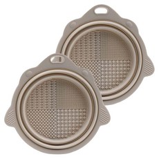 美得像專櫃 化妝刷清潔摺疊碗 14.5 x 14.2 x 2cm, 米色, 2個