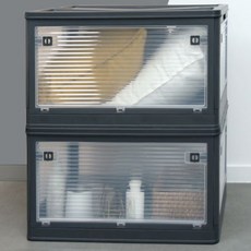 PaN EASY LIFE 移動式開放型折疊收納箱 84L + 基本輪 4p + 萬向輪 4p 套組, 煙灰色, 1套