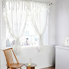 CARREDECO Volant窗戶用內襯窗簾, 白色