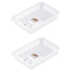 inomata 冰箱冷藏 收納盤 深長型, 白色, 2個