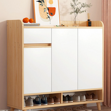 Horla 賀啦 生活家具用品 鞋櫃 三門 100 x 90 x 30cm 玄關收納好幫手, 原木