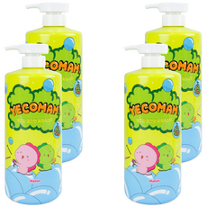 Yecomam 兒童大容量3合1多效沐浴洗髮精 哈密瓜, 1L, 4個