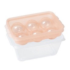 나누담 원형 왕 아이스볼 트레이 6구 + 보관함 세트, 라이트핑크, 1개