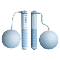 三次方 兩用負重跳繩 大球款 藍色 健身運動提升心肺功能與耐力, 大直徑65mm 鋼絲繩長約3米, 1個