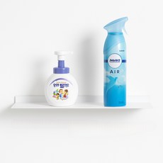 제이에스맘 무타공 욕실 화장실 일자형 선반 40cm, 화이트, 1개