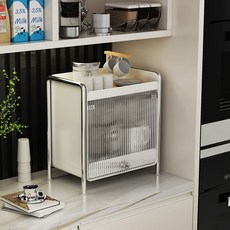 HorangSorang 古根漢鐵製滑動式壓克力門收納盒, 白色