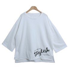 라라온 여성용 순면 워싱 9부 티셔츠 TSP974