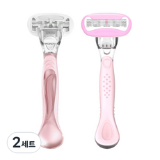 Mood Point Safe 粉色 5 刀片女士剃須刀 + 補充裝套裝, 2組