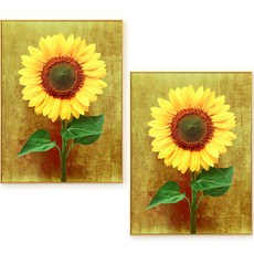 Rich Gold 向日葵畫框 2入組, 金色