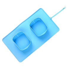 Ants 寵物 My Pet 便攜式矽膠餐碗墊, 藍色, 1個