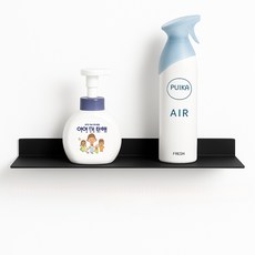 JSMOM 免鑽孔浴室一字型層架, 黑色, 1個