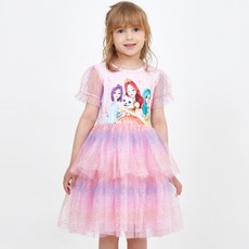 女童Secret Jouju印花短袖蕾絲連衣裙