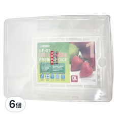 KEYWAY 聯府 名廚1號長型保鮮盒, 6個, LF-01 380 x 265 x 168mm 662g 13L