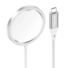 POLYWELL 寶利威爾 磁吸無線充電器 PW15-T65-0575, 銀色, 1個