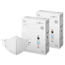 아에르피크라이트보건용마스크(KF80)(소형2)(흰색), 50개입, 2개, 화이트