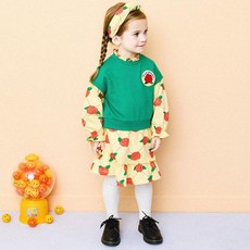 HEJMINI 女童款玫瑰圖案背心假兩件式洋裝