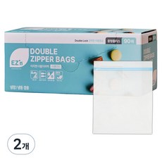 EZn이지엔 스탠다드 더블지퍼백 냉장 냉동 겸용, 중형플러스, 90개입, 2개