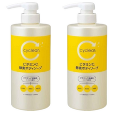 Cyclear 維他命C 酵素 沐浴乳 深入角質層 鎖住肌膚水分, 500ml, 2瓶