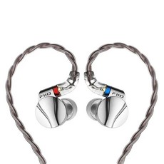 FIIO 飛傲 鋁鎂合金球頂振膜單動圈可換線耳機, 銀色, FD15