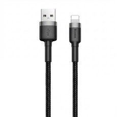 Baseus 倍思 卡福樂 充電傳輸線 USB/Micro雙面盲插 2.4A, 1m, 深空灰殼 + 黑色線, 1條