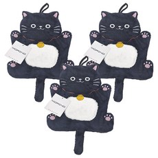 MORINO 摩力諾 造型擦手巾 24 x 35cm 黑金貓, 1條, 3條