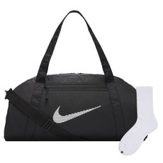 Nike Gym Club 旅行袋 DR6974-010 + Welldone 襪子套裝, 黑色