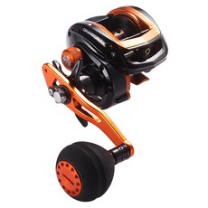 Abu Garcia Orange Max 3 DH水滴型捲線器 左手把, 單品, 黑色+橙色