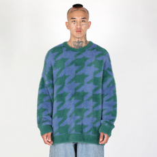 AJOBYAJO 千鳥格紋寬鬆毛衣 AJ224KN001GN