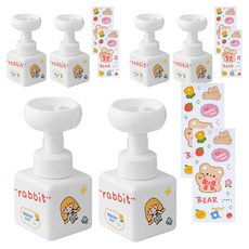 더자카 플라워 거품 핸드워시 디스펜서 2p 250ml + 스티커2p 랜덤발송, 화이트, 3세트