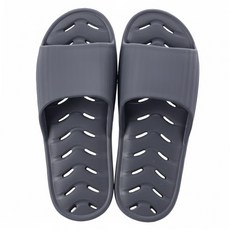 緩壓排水浴室拖鞋 L, 灰藍色, 1雙